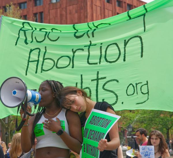 14-year-old speaks of being assaulted at NYC RiseUp4Abortion rally at Union Square.