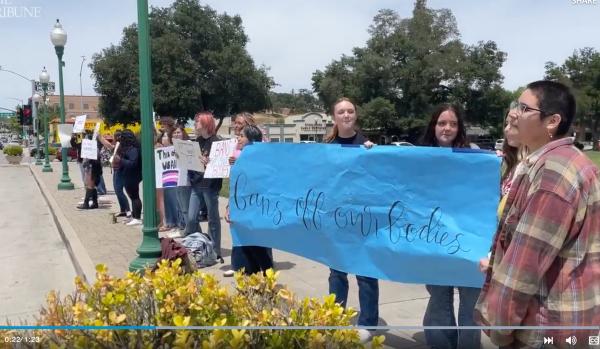 In California, Atascadero High School students walk out of class to rally for abortion, reproductive rights.