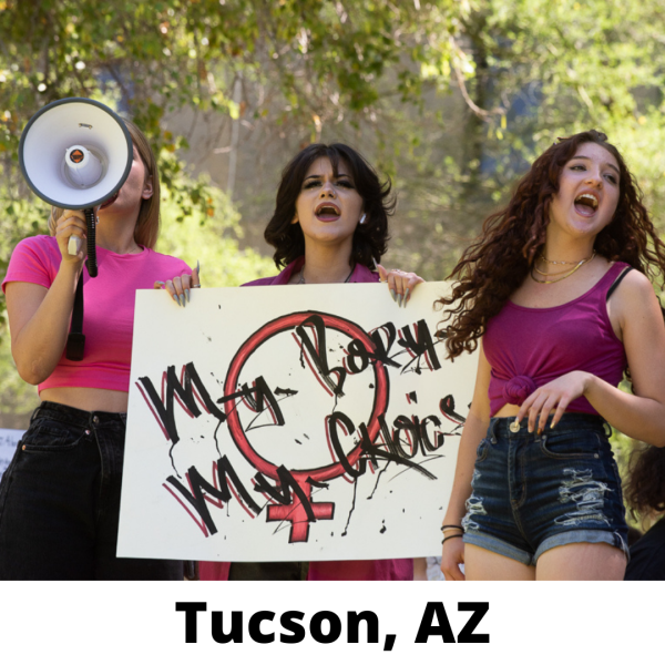 Tucson, Arizona area high school students walk out for abortion rights.