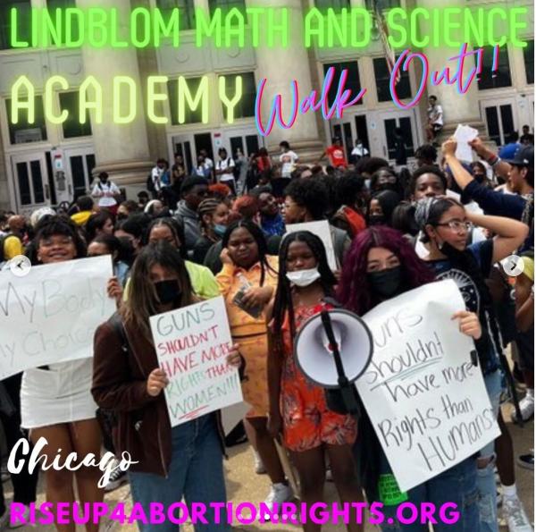 Chicago: Lindblom Math and Science Academy students walk out for abortion rights.