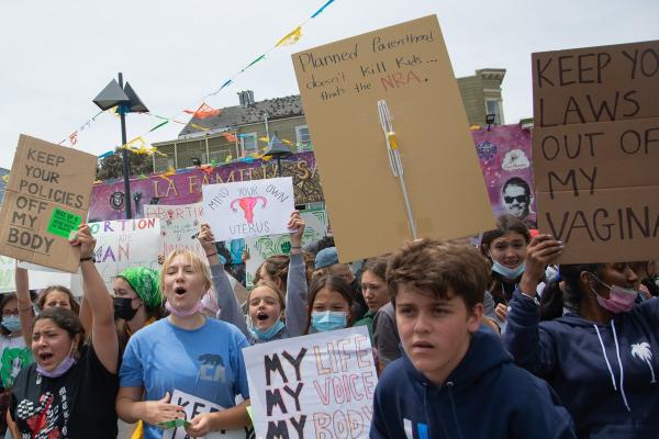 Bay Area middle school students walk out for abortion rights