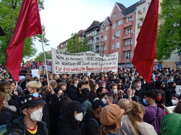 May Day 2022 Berlin Germany - start of march