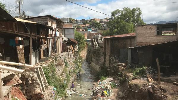 Poor neighborhood in El Salvador. Rains can be deadly.