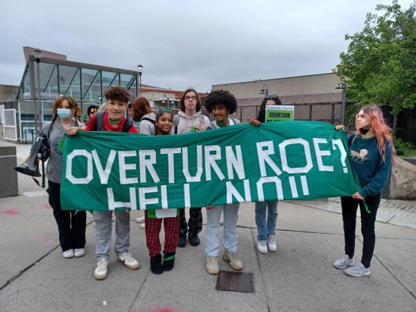 Somerville, MA: Students walkout for abortion rights.