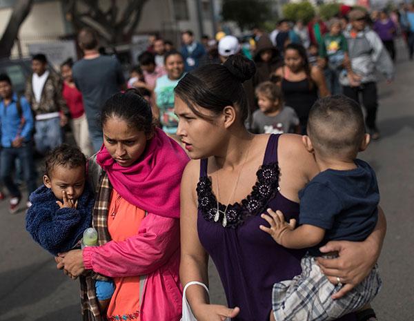 Refugee caravan heading to the U.S. through Mexico