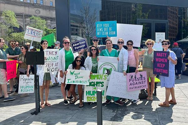 July 4, Cleveland, Ohio doctors protest 6-week abortion ban.