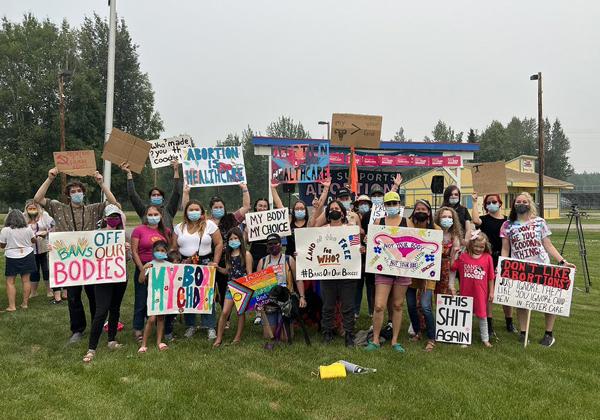 Fairbanks, Alaska, July 9, 2022 activists for abortion rights.