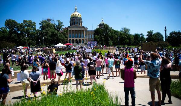 Protest for abortion rights in Des Moines, Iowa, July 10.