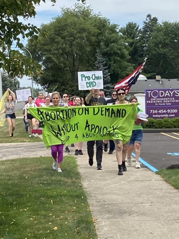 July 23, protest for abortion rights in Livonia, Michigan.