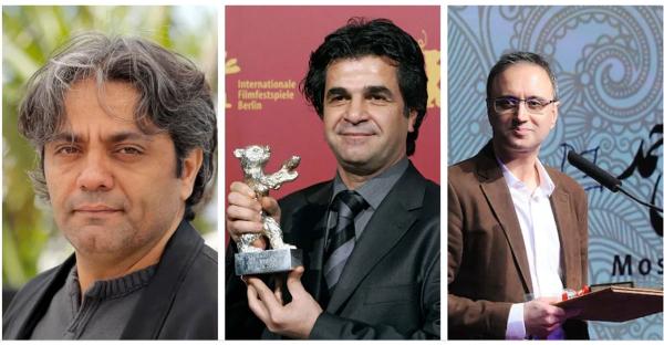 Composite photo of three filmmakers in Iran 