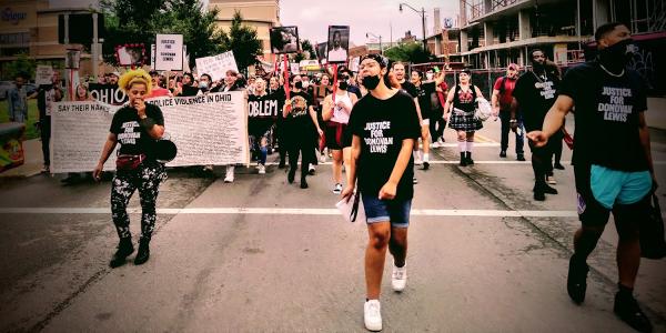 Protesting the murder of Donovan Lewis, Columbus, Ohio.