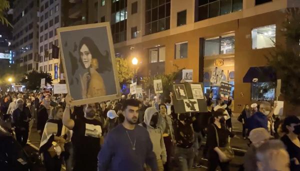 Thousands in Washington, DC march in support of Mahsa Amini, murdered by the morality police in Iran.