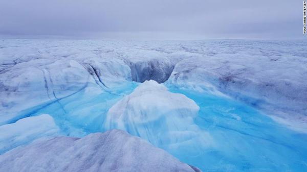 Rapid melting of the Greenland Ice Sheet contributes to rising sea level.