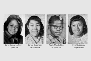 Four young girls who were killed when a bomb—set by the KKK—exploded before Sunday morning services at the 16th Street Baptist Church in Birmingham, Alabama, September 15, 1963.