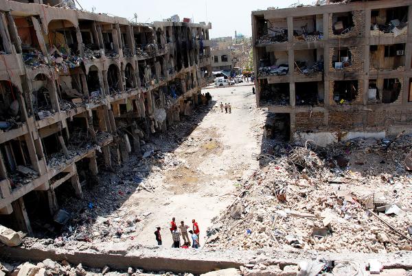 Neighborhood in Baghdad, Iraq destroyed by U.S. bombing, July 2007.