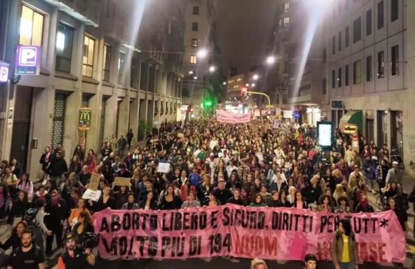 Italian people march for Safe, Legal Abortions, September 28, 2022