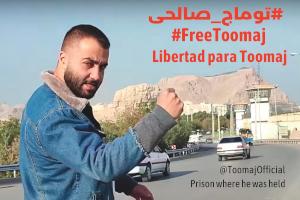 Beloved revolutionary rapper Toomaj Salehi, brutally arrested by the regime’s security thugs on October 30.