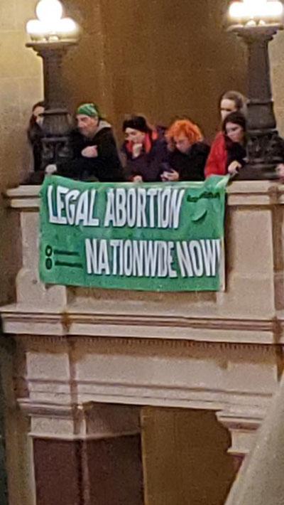 Madison, Wisconsin Legal Abortion Nationwide Now, banner drop.