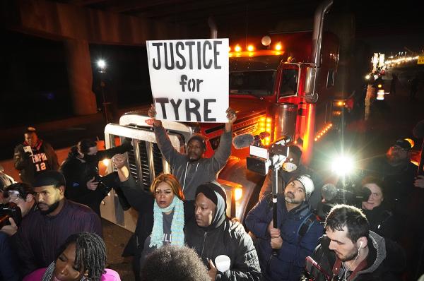 Memphis: People protest in the streets after release of video of cops beating Tyre Nichols.