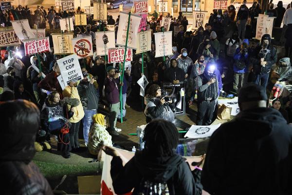 Large crowd protest Cop City, Atlanta, March 9, 2023.