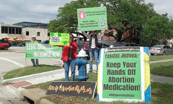 Houston, Texas protesting against Texas ruling on Mifepristone and for abortion rights.