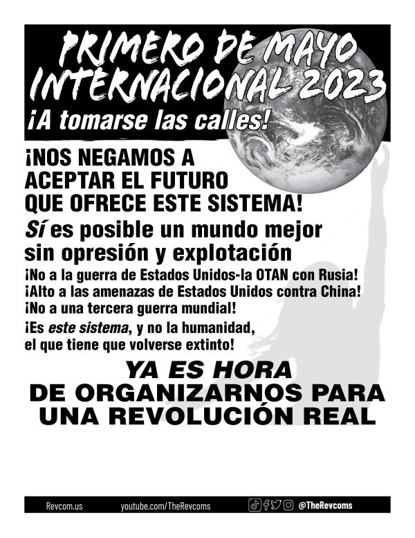 leaflet Mayday slogan side spanish