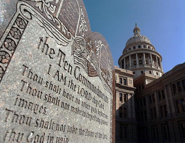 Ten Commandments carved into monument in Texas.
