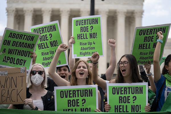 Rising up against Supreme Court's decision to overturn Roe v. Wade in Washington, DC, June 24, 2022.