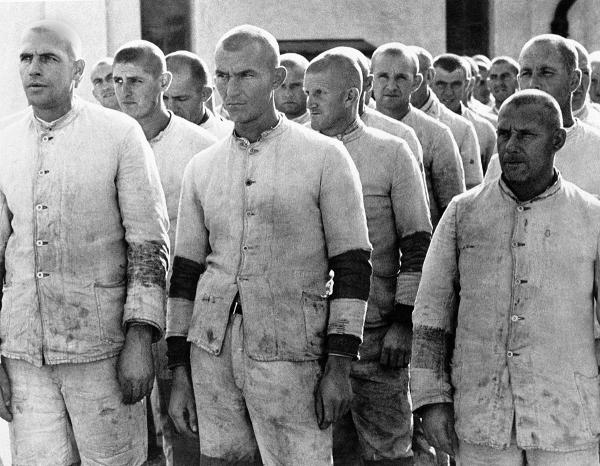 Germany, 1937: Prisoners in Nazi concentration camp.