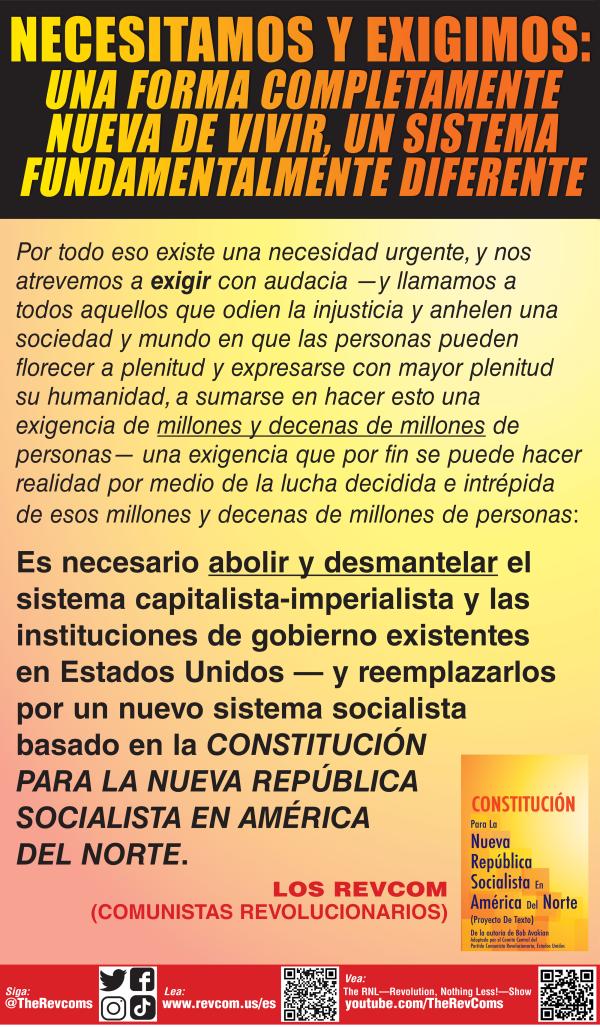 Declaration: We Need and We Demand poster panel 4 36x60" spanish 