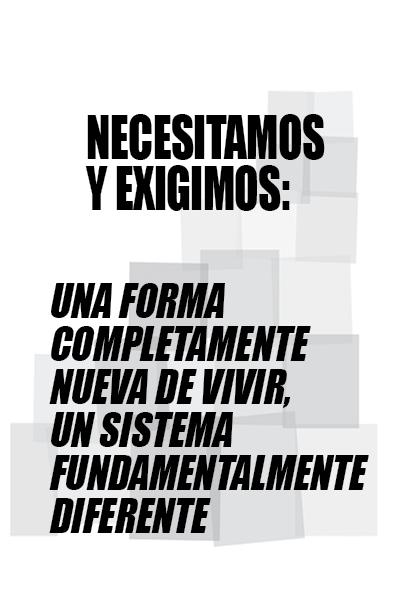 Spanish pamphlet cover: We Need and We Demand
