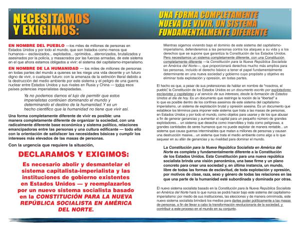 (Spanish) Declaration: We Need and We Demand Broadsheet pgs 2 and 3