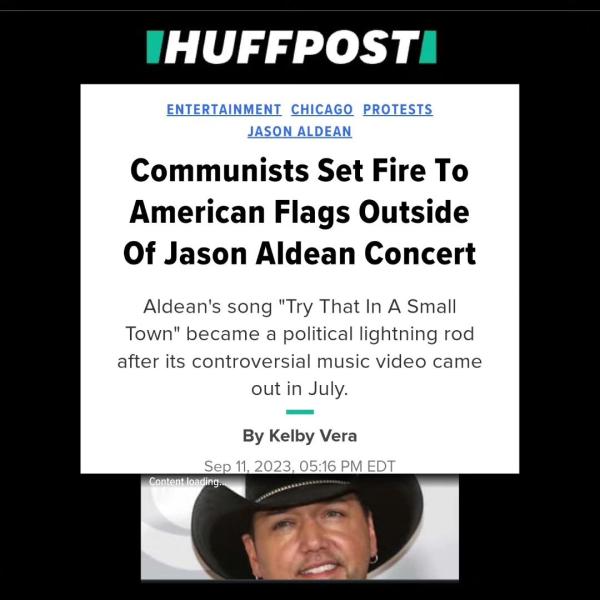 Huffinggton Post headline about RevComs at Aldean