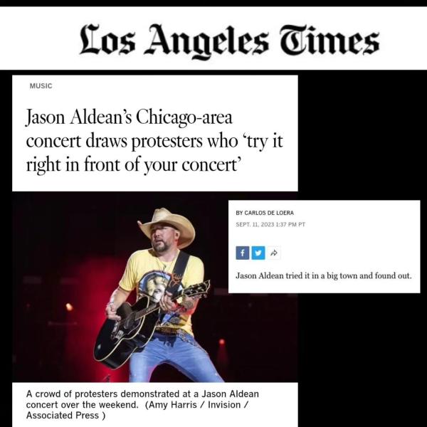 LA Times headline about RevComs at Aldean