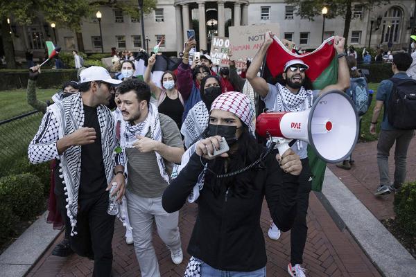 New York Columbia University: Protest for Palestinians called by Students for Justice for Palestine