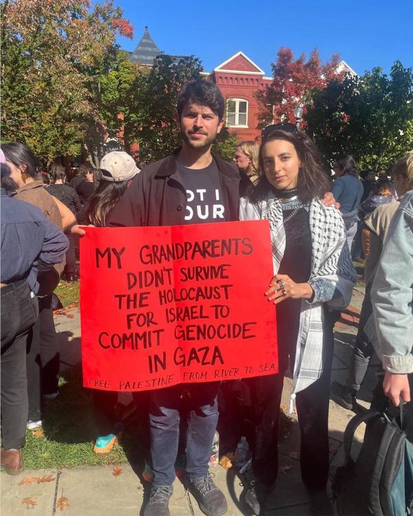Washington, DC, Jewish Voice for Peace, sign