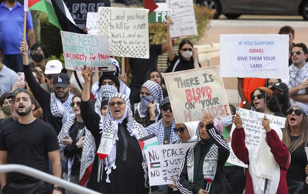 Orlando, Florida: Pro-Palestinian protest at City Hall, October 20, 2023.