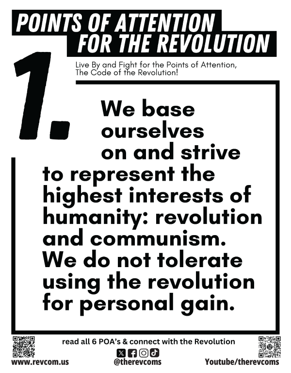 Points of Attention for the Revolution - Point One