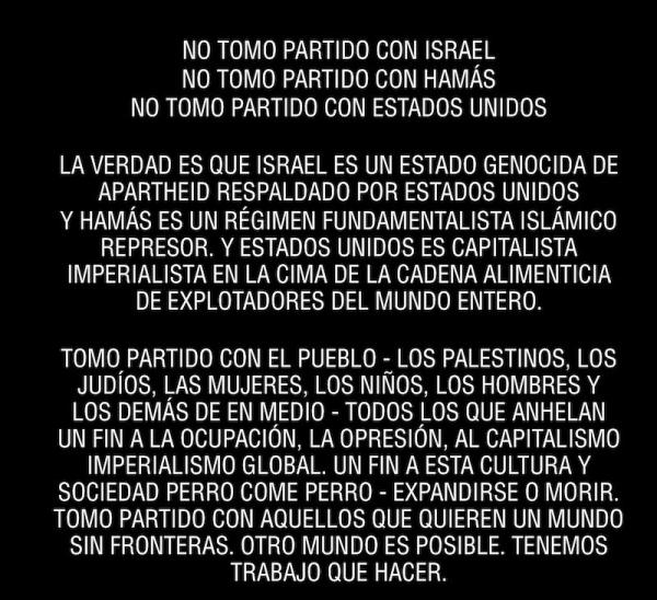 NO TOMO PARTIDO CON ISRAEL - NO TOMO PARTIDO CON HAMÁS - NO TOMO PARTIDO CON ESTADOS UNIDOS