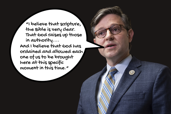 “I believe that scripture, the Bible is very clear. That God raises up those in authority.... And I believe that God has ordained and allowed each one of us to be brought here at this specific moment in this time.”