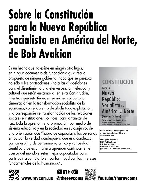 Spanish - leaflet The Constitution for the New Socialist Republic in North America
