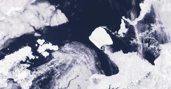 Iceberg A23a began moving through the sea near Antarctica, November 15, 2023.