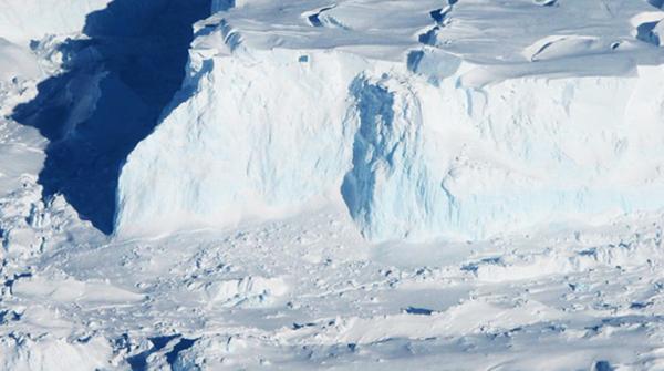 An aerial view of the Thwaites Ice Shelf in Antarctica, February 28, 2023.