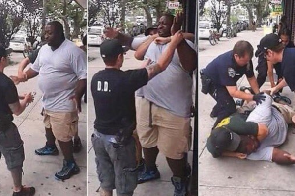 Stills from the video of the police murder of Eric Garner. The NYC pigs who choked him to death were not indicted, just days after Obama issued his plan to provide 50,000 body cams to police across the country.