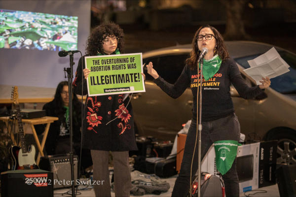 Luna Hernandez (left) and Sunsara Taylor (right) after Roe v. Wade was overturned.