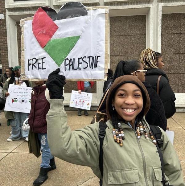 Chicago high school walkout for Palestine, January 30, 2024.