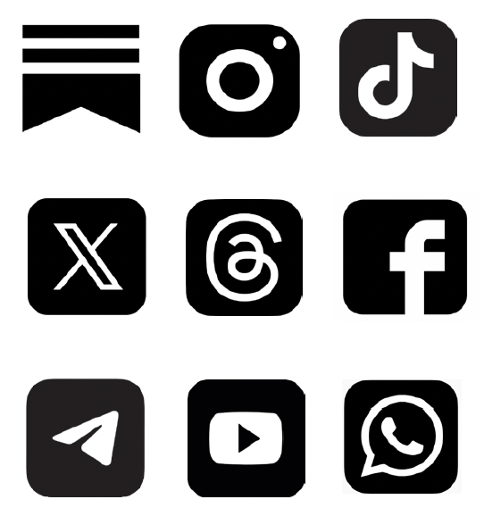 Nine icons for BA social media