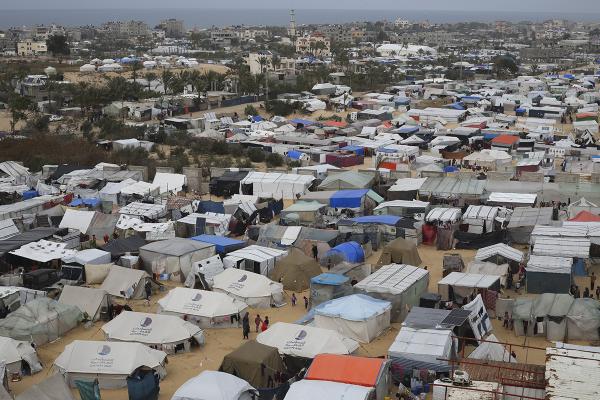 February 27, 2024, Rafah displaced Palestinians in tents as far as you can see.