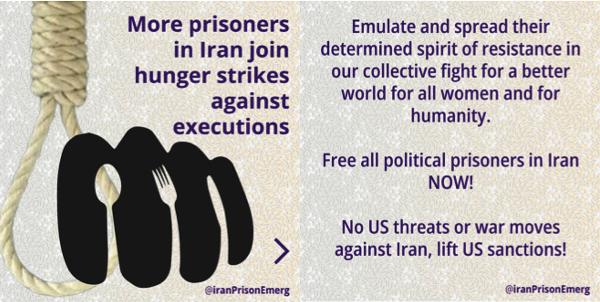 Iran political prisoners hunger strikers statement on IEC Instagram