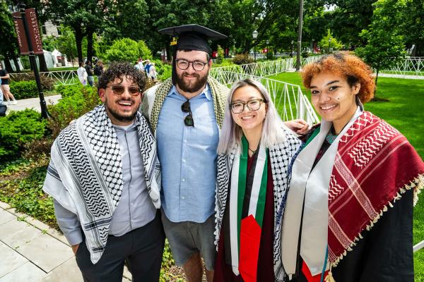 Four students at University of Chicago whose diplomas were withheld because of their participation in pro-Palestinian encampment.